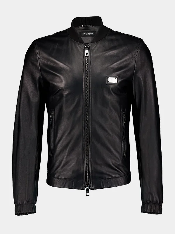 Jackets for rooftop events -Black Lambskin Jacket