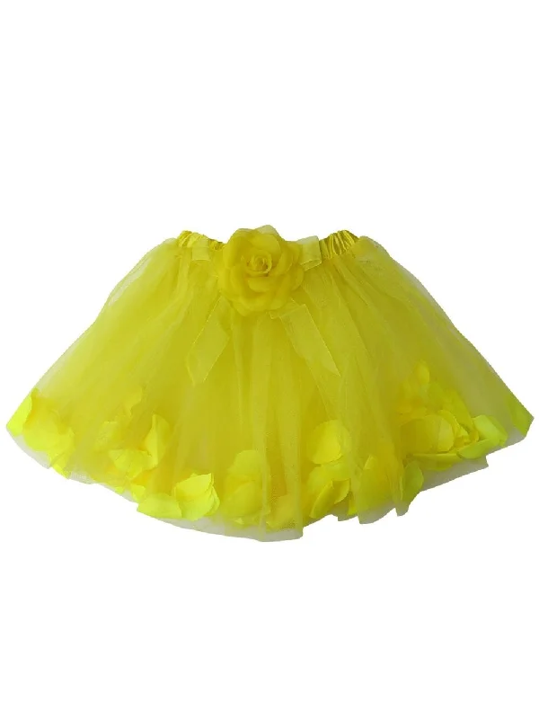 Shorts & Skirts latest trends-Yellow Petal Tutu Skirt - Kids Size Tulle Basic Ballet Dance Costume Girls Tutus