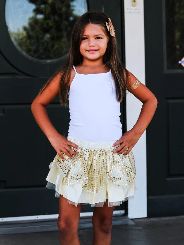 Shorts & Skirts affordable looks-Gold Yellow Princess Costume Tutu Skirt in Kid, Adult, or Plus Size