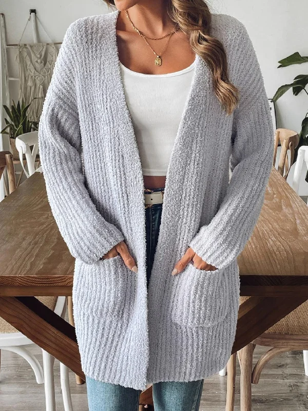 Cardigans with matching set-Open Front Long Sleeve Cardigan