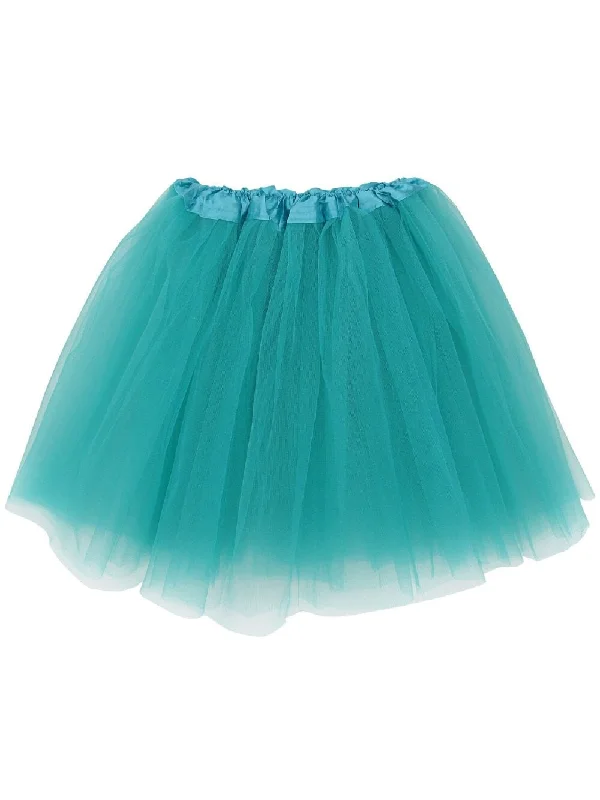 Shorts & Skirts trendy trends-Turquoise Green Plus Size Adult Tutu Skirt - Women's Plus Size 3- Layer Basic Ballet Costume Dance Tutus