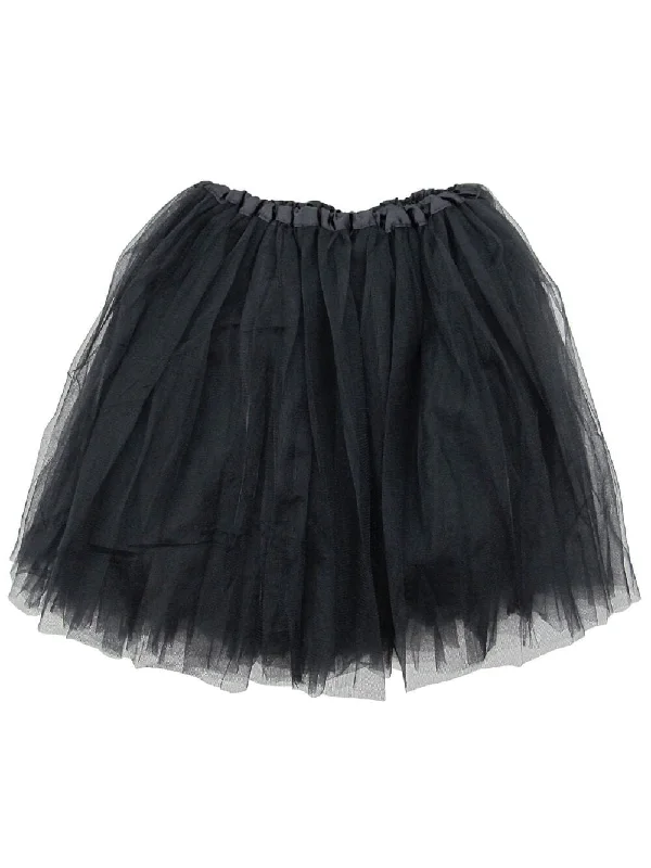 Shorts & Skirts stylish designs-Black Plus Size Adult Tutu Skirt - Women's Plus Size 3- Layer Basic Ballet Costume Dance Tutus