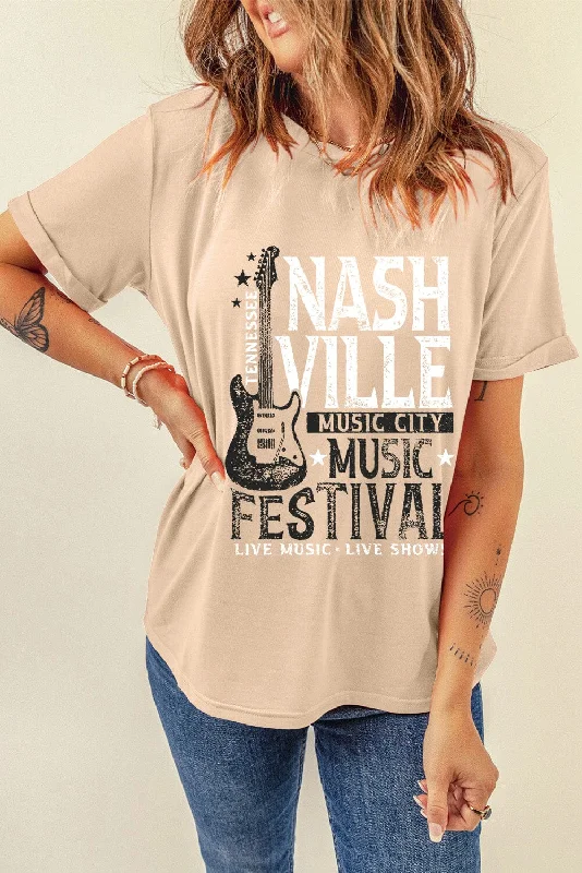 Shorts & Skirts fashion tips-Nashville Music Festival Women's Graphic Short Sleeve T-Shirt