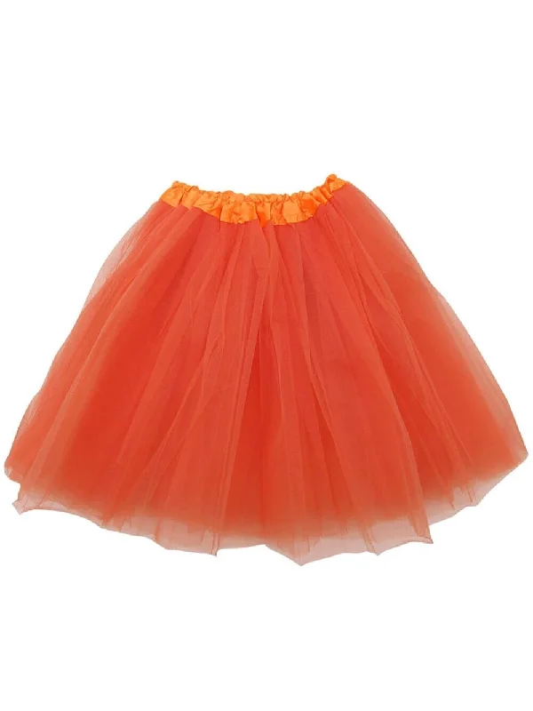 Shorts & Skirts chic fits-Orange Plus Size Adult Tutu Skirt - Women's Plus Size 3- Layer Basic Ballet Costume Dance Tutus