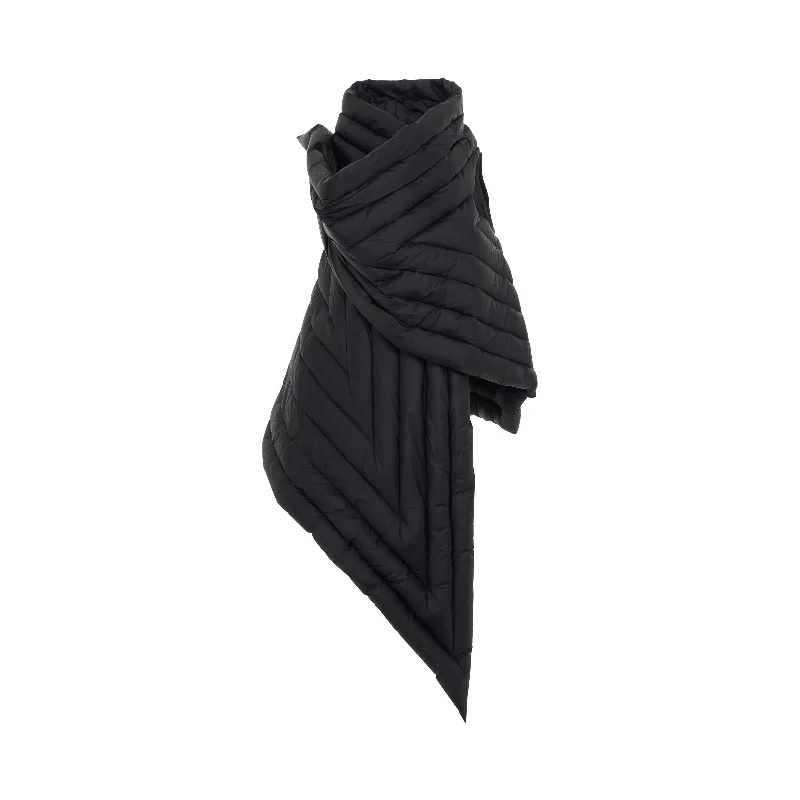 Waistcoats & Vest for men-Gleam Scarf Nylon Down Vest in Black