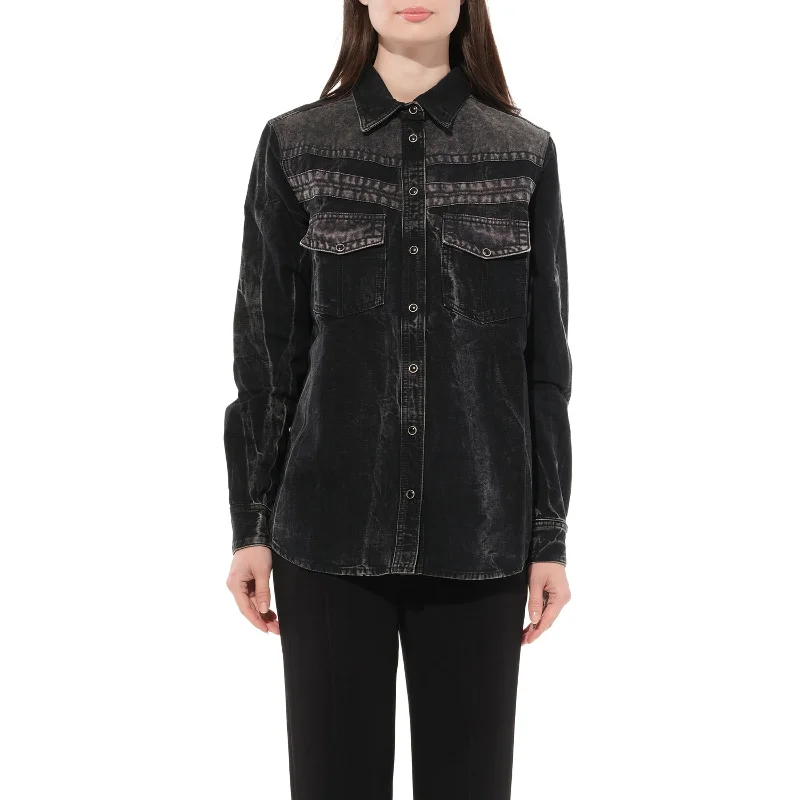 Blouses & Shirts for charity shops-Long Sleeve Shirts in Black