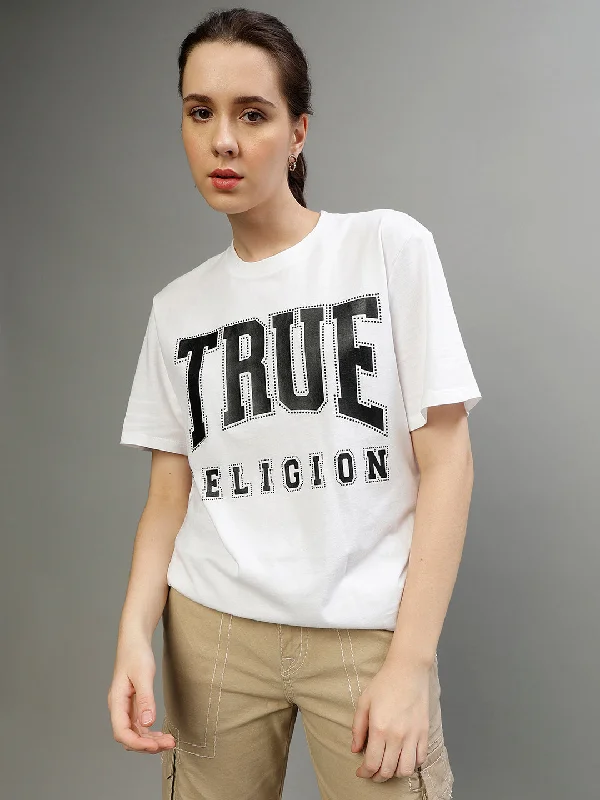 Blouses & Shirts sleeveless-True Religion White Fashion Regular Fit T-Shirt