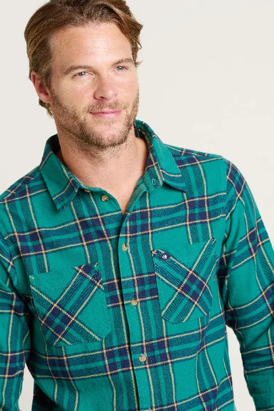 Blouses & Shirts for dances-Green Check Shirt