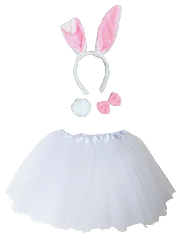 Shorts & Skirts fabric types-Adult White Rabbit Costume - Tutu Skirt & Headband Set for Adult or Plus Size