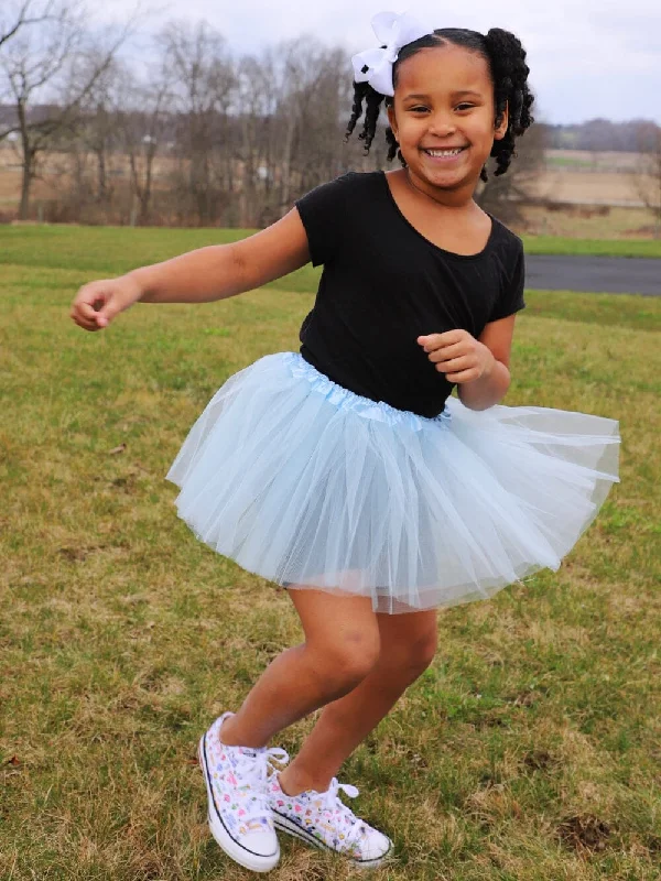 Shorts & Skirts chic fits-Light Aqua Blue Tutu Skirt - Kids Size 3-Layer Tulle Basic Ballet Dance Costume Tutus for Girls