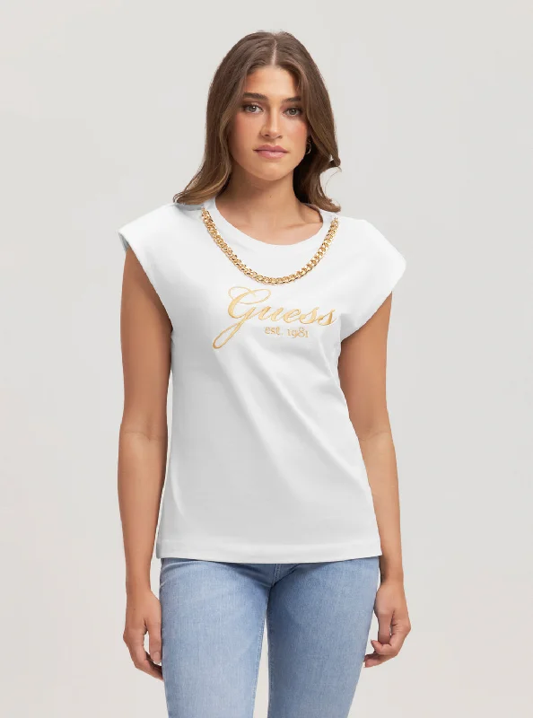 Blouses & Shirts pastel-Eco White Crystal Logo T-Shirt