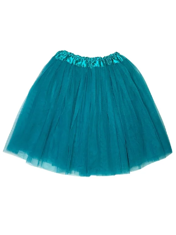 Shorts & Skirts cozy looks-Teal Tutu Skirt for Adult - Women's Size 3-Layer Tulle Skirt Ballet Costume Dance Tutus