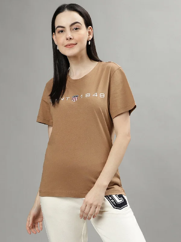 Blouses & Shirts for trade show-Gant Brown Fashion Logo Regular Fit T-Shirt