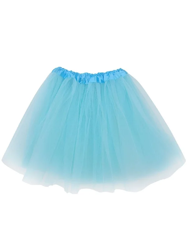 Shorts & Skirts bold designs-Aqua Blue Plus Size Adult Tutu Skirt - Women's Plus Size 3- Layer Basic Ballet Costume Dance Tutus