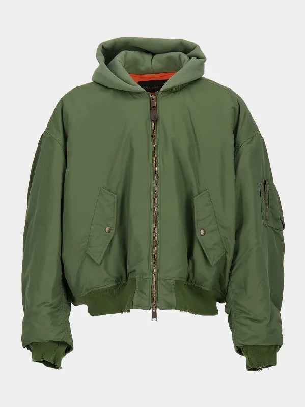 Jackets for rollerblading -Dark Green Bomber Jacket