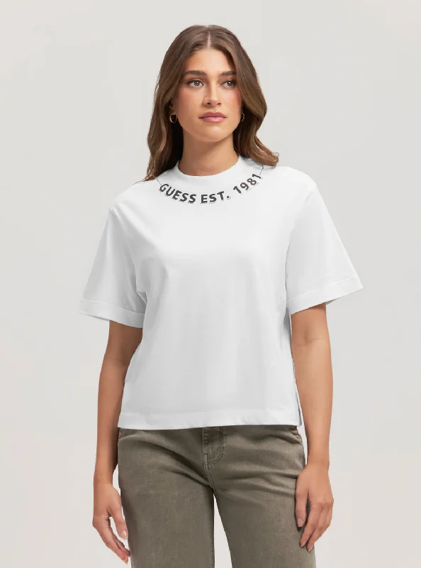 Blouses & Shirts business casual-Eco White Logo T-Shirt