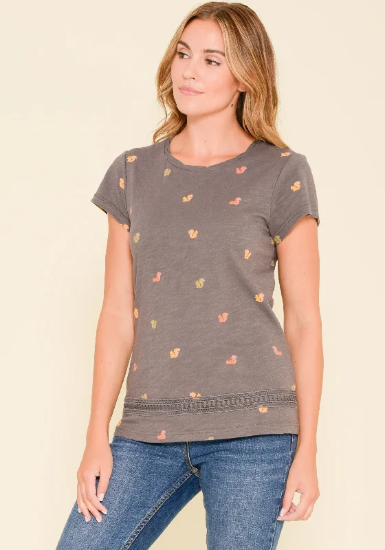 Blouses & Shirts for Diwali-Squirrel Twisted Neck Tshirt