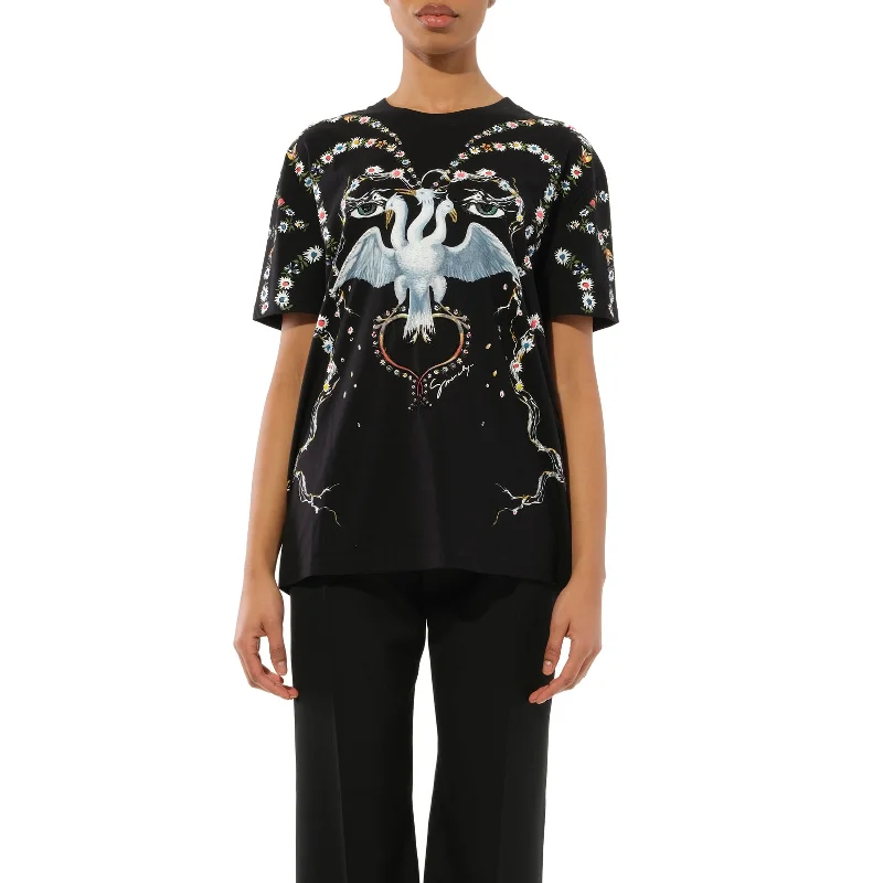 Blouses & Shirts for Zara-Three Bird Embroidered T-Shirt in Black