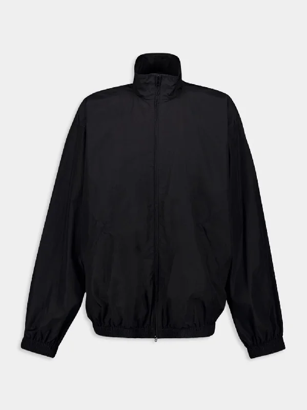 Jackets with drop-tail design -Black Tape Type Tracksuit Jacket