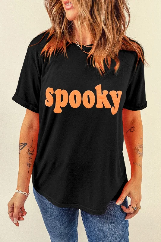 Shorts & Skirts luxury collection-SPOOKY Round Neck Short Sleeve T-Shirt