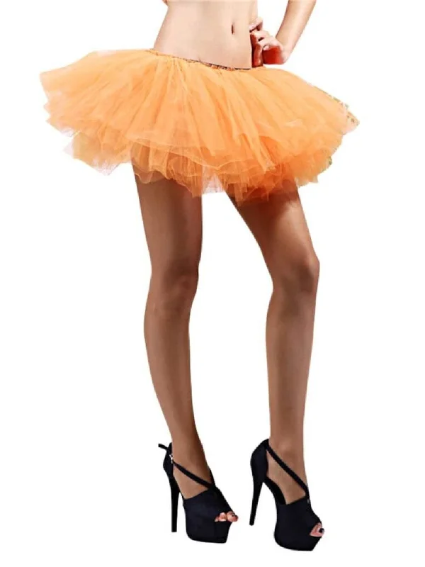 Shorts & Skirts cozy looks-Orange - 5 Layer Tutu Skirt for Running, Dress-Up, Costumes