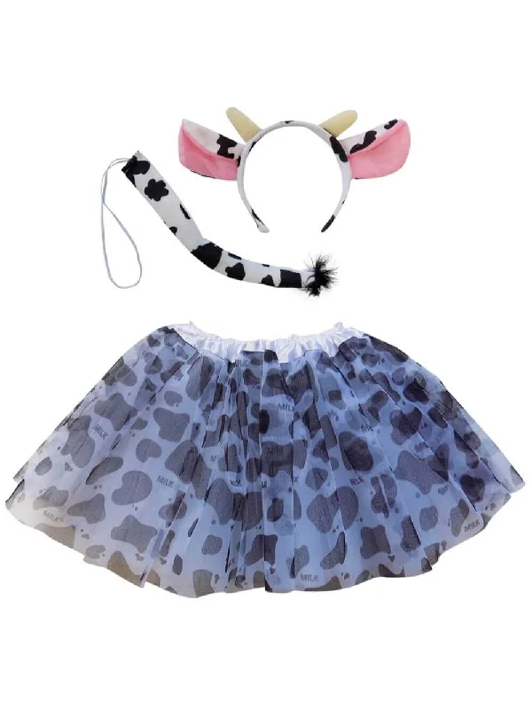 Shorts & Skirts cozy trends-Adult Cow Costume - Tutu Skirt, Tail, & Headband Set for Adult or Plus Size