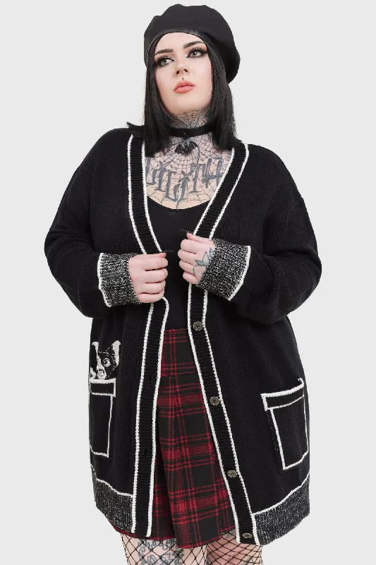 Cardigans with tights outfit-Pocket Gizmo Oversized Cardigan [PLUS]