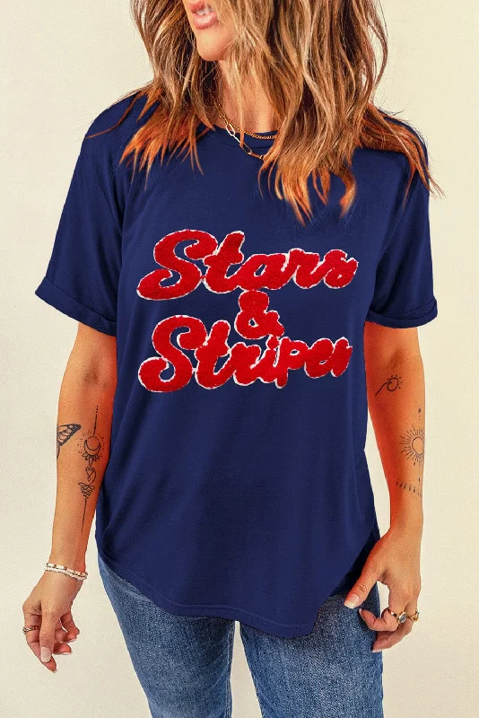 Shorts & Skirts modern styles-Stars & Stripes Women's Short Sleeve Graphic T-Shirt