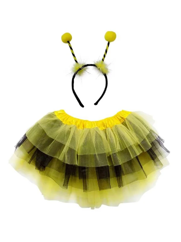 Shorts & Skirts trendy fits-Adult Bee Costume - Black & Yellow Stripe Tutu Skirt & Headband Antenna Set for Adult or Plus Size