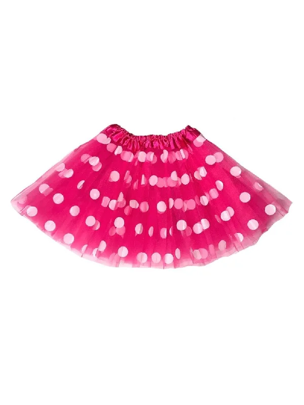 Shorts & Skirts online trends-Neon Pink and White Polka Dot Tutu Skirt Costume for Girls, Women, Plus