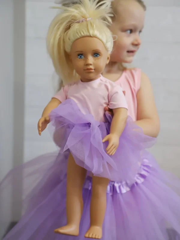 Shorts & Skirts chic looks-Doll Tutu or Leotard - 3 Layer Tulle Skirt or Dance Outfit for 18 Inch Dolls