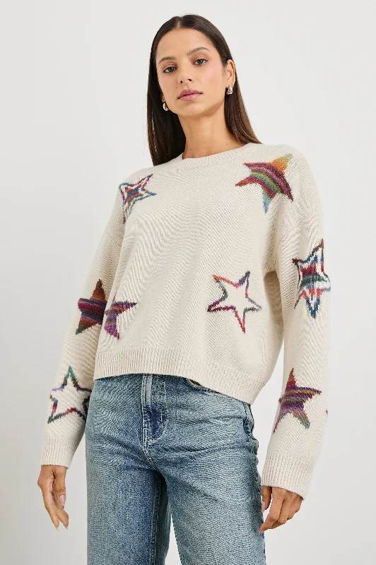 PERCI SWEATER - IVORY RAINBOW MULTI STARS