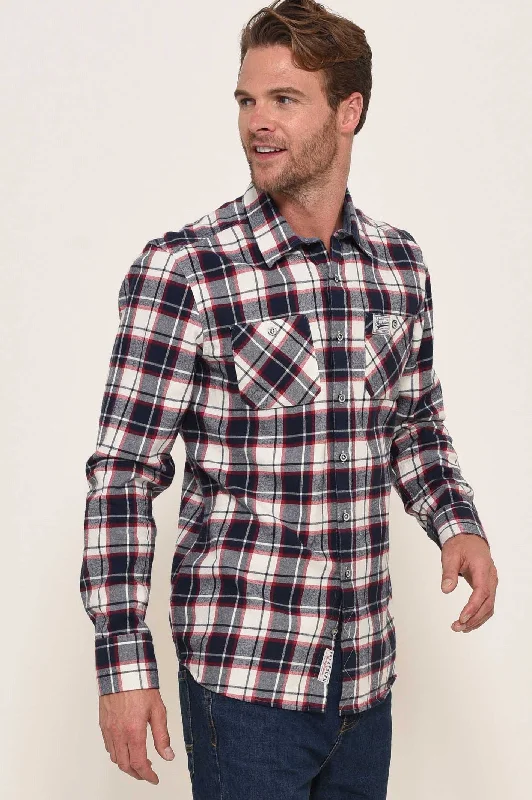 Blouses & Shirts kids-Flannel Check Shirt Ecru