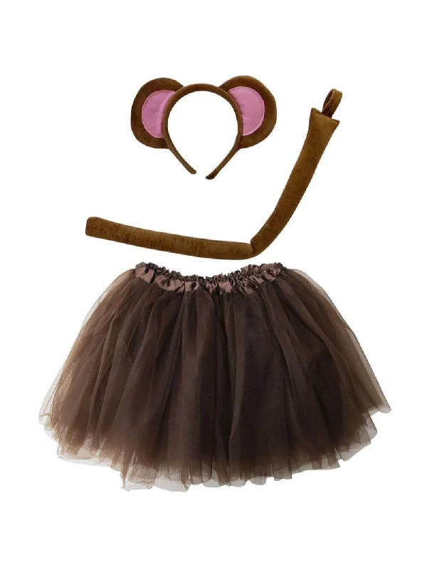 Shorts & Skirts trendy designs-Adult Monkey Costume - Tutu Skirt, Tail, & Headband Set for Adult or Plus Size