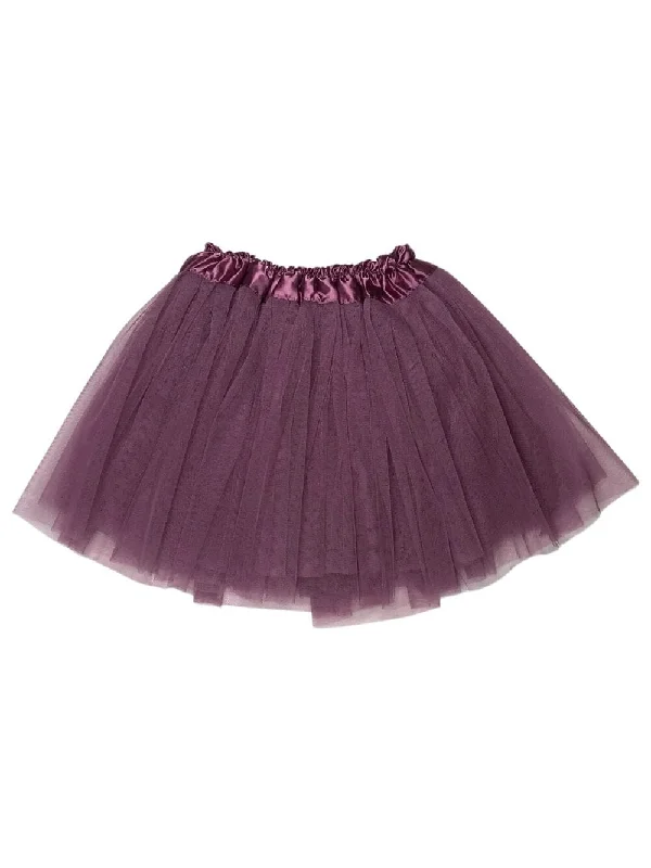 Shorts & Skirts exclusive styles-Plum Tutu Skirt - Kids Size 3-Layer Tulle Basic Ballet Dance Costume Tutus for Girls