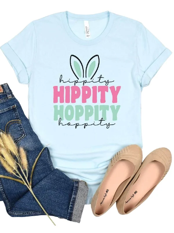 Shorts & Skirts cozy trends-Hippity Hoppity Bunny Adult Short Sleeve T-Shirt for Spring & Easter