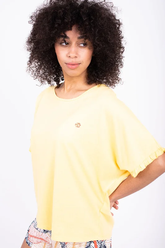 Blouses & Shirts for zoom meetings-Valeria Yellow Tshirt