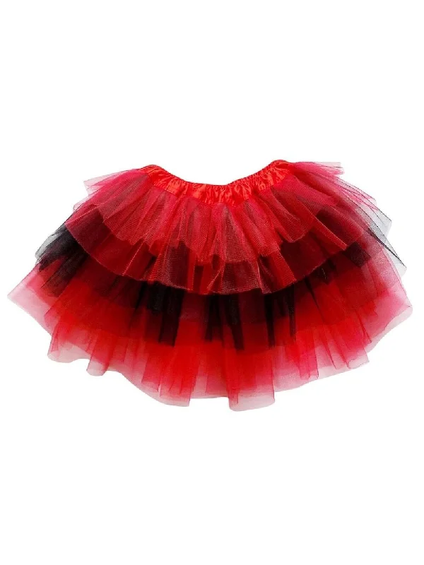 Shorts & Skirts stylish fits-Red and Black 6 Layer Tutu Skirt Ladybug Costume for Girls, Women, Plus