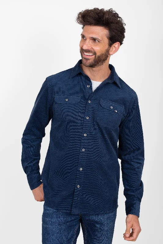 Blouses & Shirts for sports team-Navy Cord Shirt