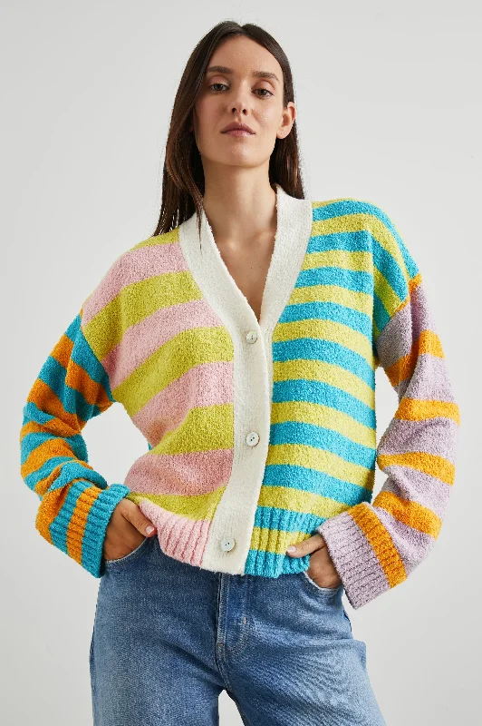 GENEVA CARDIGAN - MIXED STRIPE