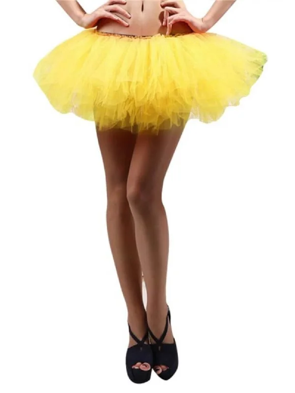 Shorts & Skirts fashion fits-Yellow - 5 Layer Tutu Skirt for Running, Dress-Up, Costumes