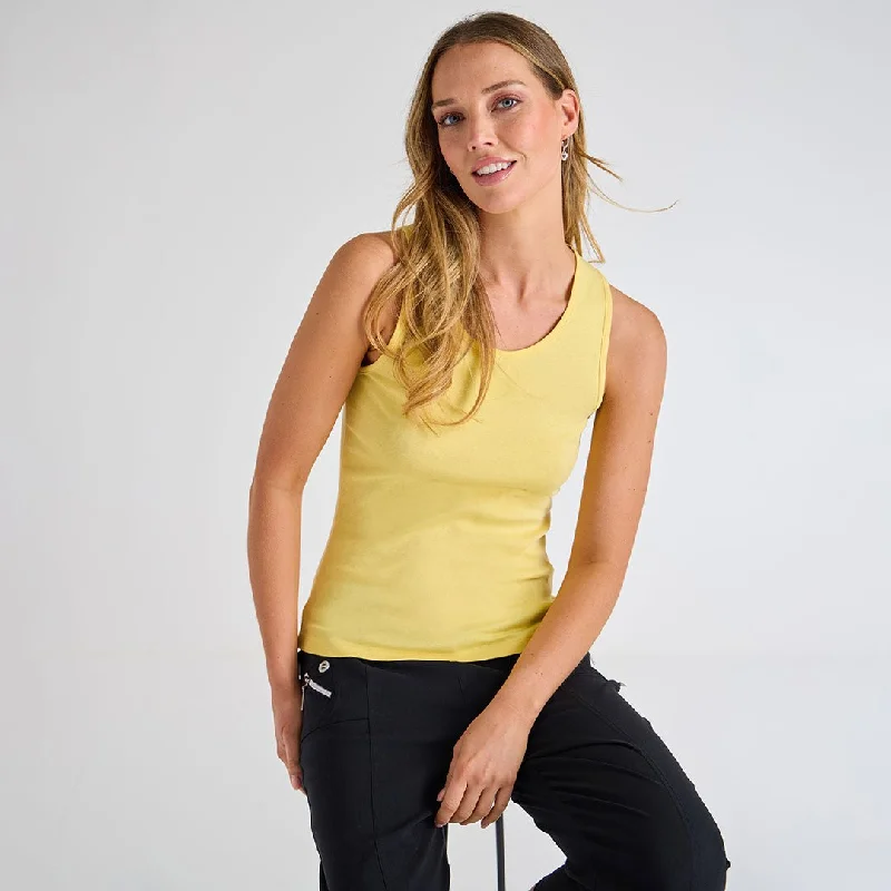 Waistcoats & Vest with tights-Ladies Lemon Drop Crew Neck Vest