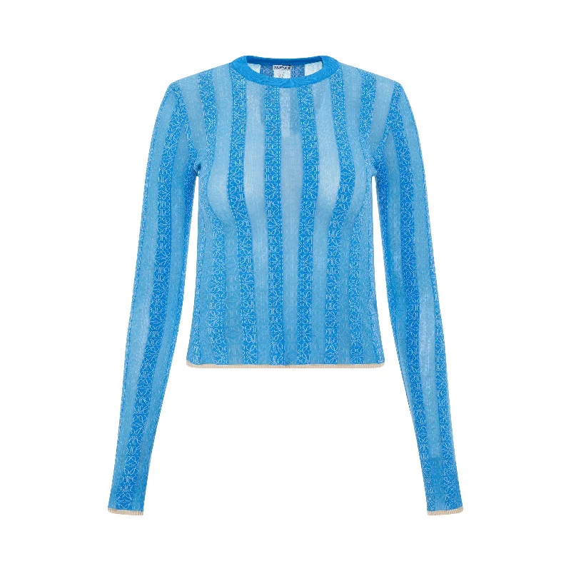 Anagram Devore Viscose Sweater in Light Blue