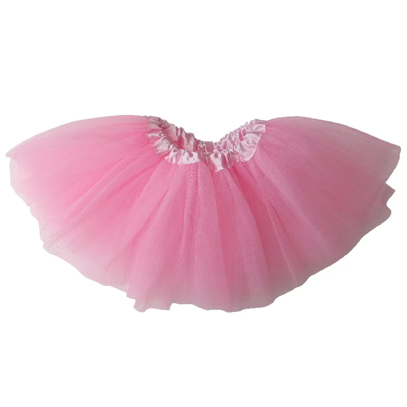 Shorts & Skirts seasonal trends-Pink Baby Infant Tulle Tutu Skirt Baby Size 5 Layer Basic Ballet Tutu