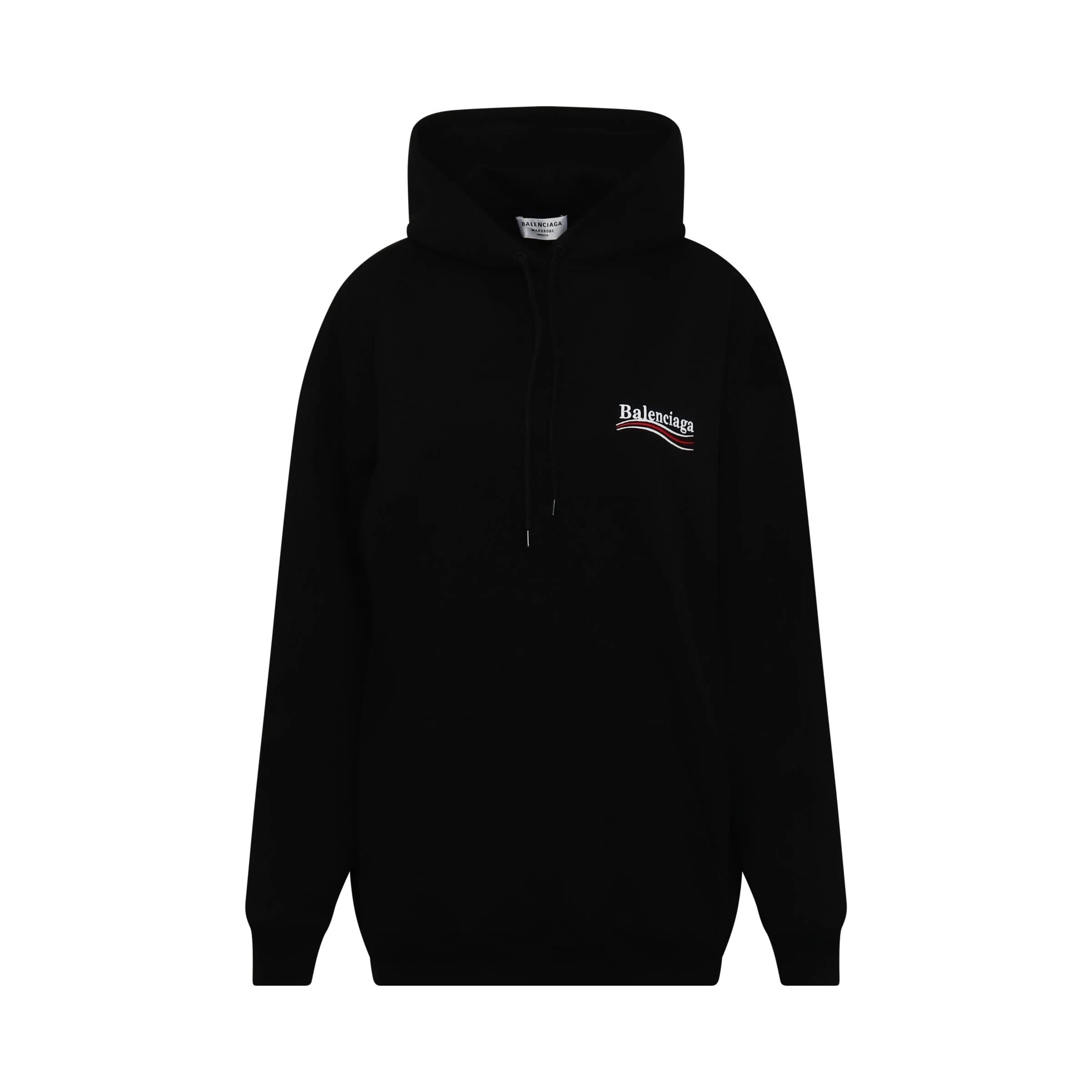 Hoodies for road trips-Political Logo Hoodies in Black