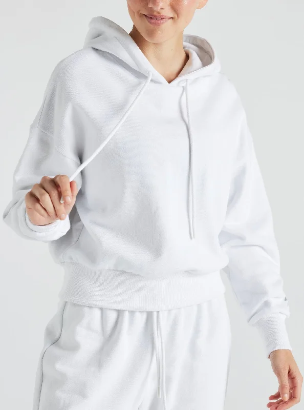 Sweatshirts for swimmers-Electric Fleece Hoodie - White