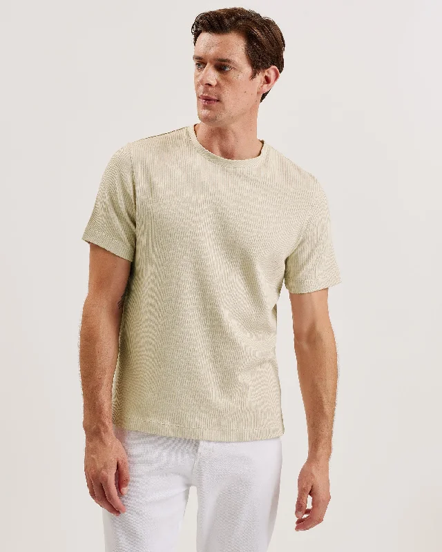 Blouses & Shirts for TV inspired-Heynes Ss Regular Fit Textured T-Shirt Beige