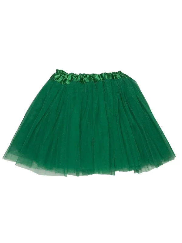 Shorts & Skirts stylish looks-Pine Green Tutu Skirt - Kids Size 3-Layer Tulle Basic Ballet Dance Costume Tutus for Girls