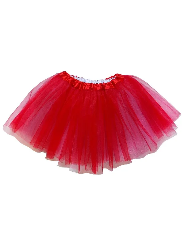 Shorts & Skirts cozy fits-Reversible Red & White Tutu Skirt - Kids Size Tulle Basic Ballet Dance Costume Girls Tutus