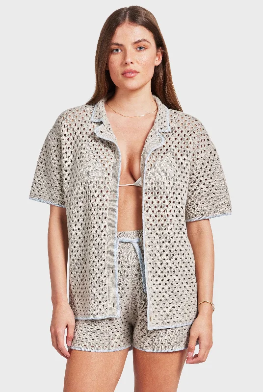 Blouses & Shirts polka dot-Farrah Crochet Shirt